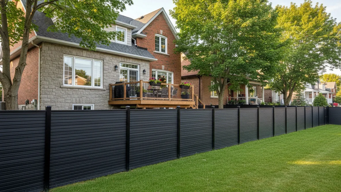 Intimura WPC composite fencing installed in a residential backyard